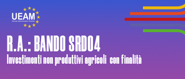 R.A.: BANDO SRD04 INVESTIMENTI NON PRODUTTIVI AGRICOLI CON FINALITÀ